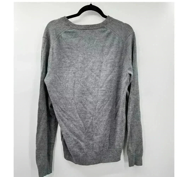 Banana Republic Men’s Gray V-Neck Pullover Sweater Extra Fine Merino Wool Size L - Picture 2 of 3